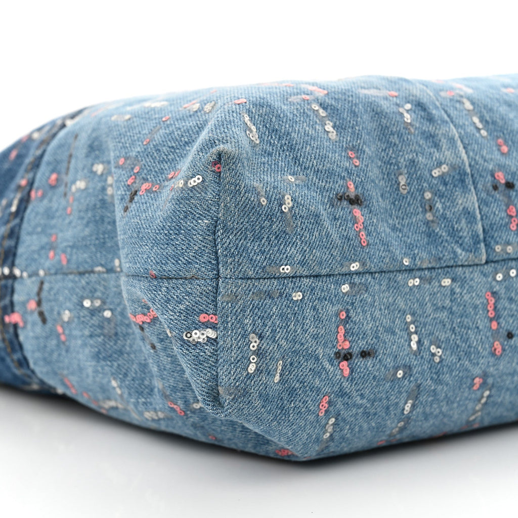 Denim Sequin Chanel 22 Blue