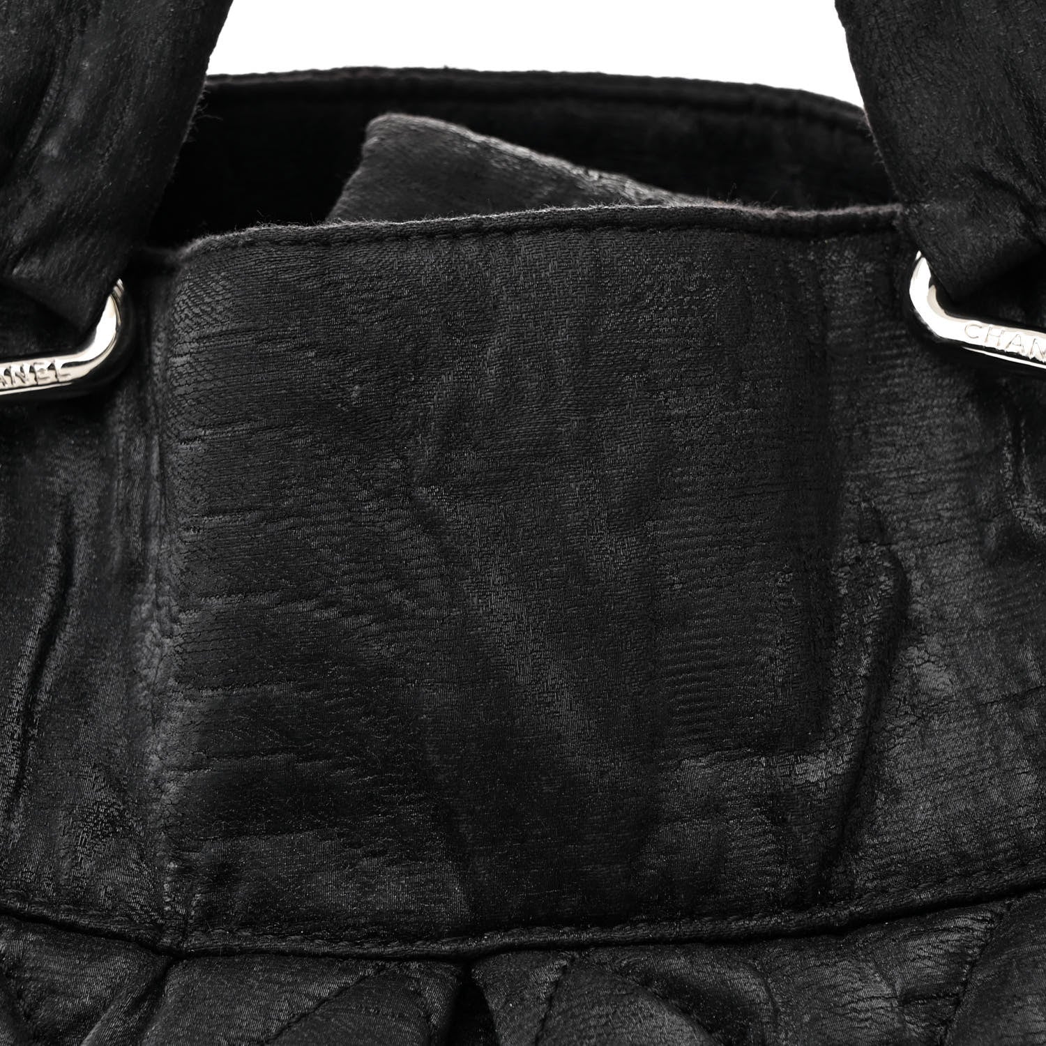 Crinkled Coated Canvas Le Marais Large Tote Black
