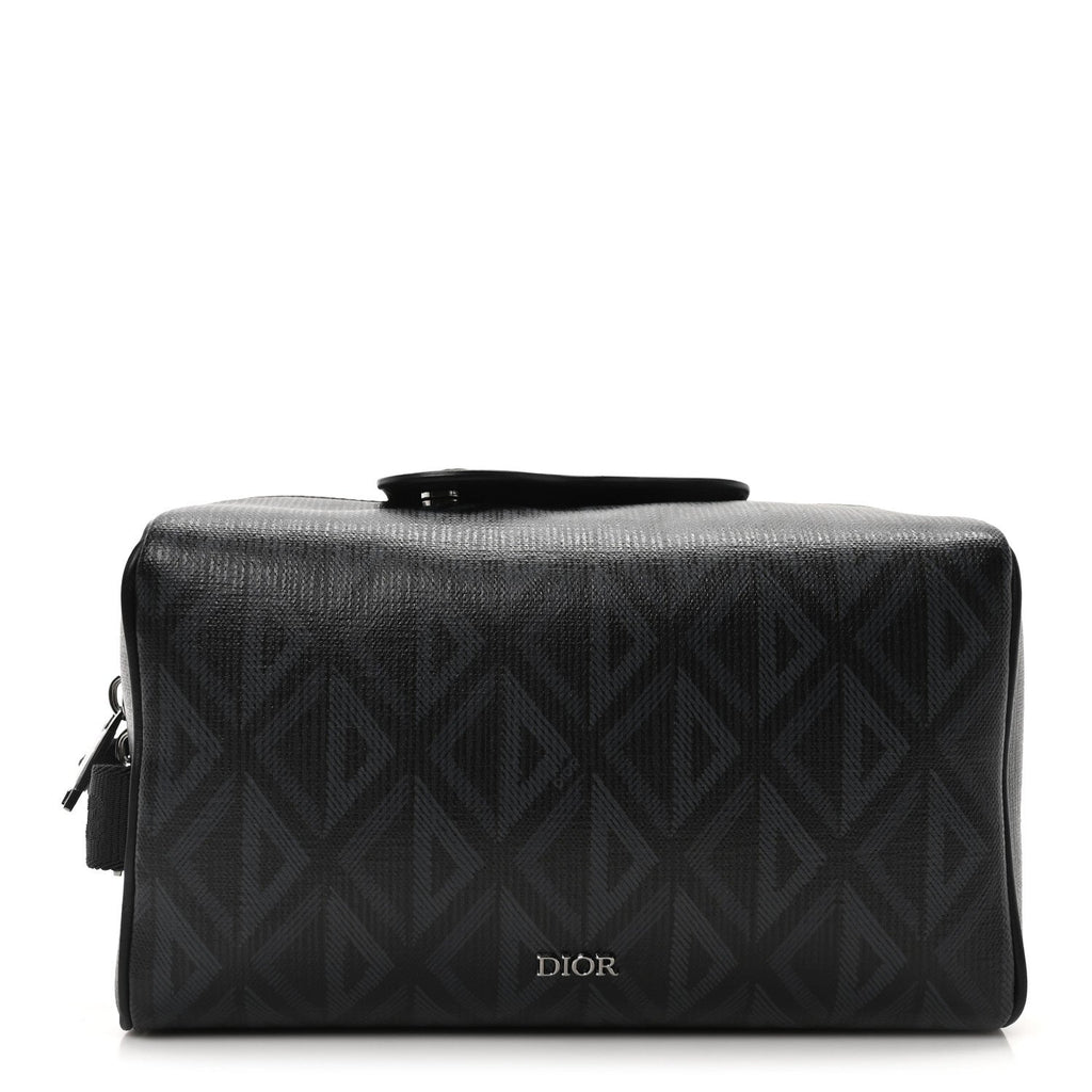 Canvas CD Diamond Lingot Toiletry Pouch Black