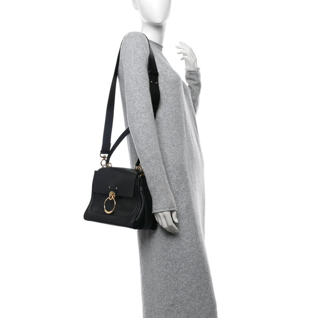 Calfskin Small Tess Day Bag Black
