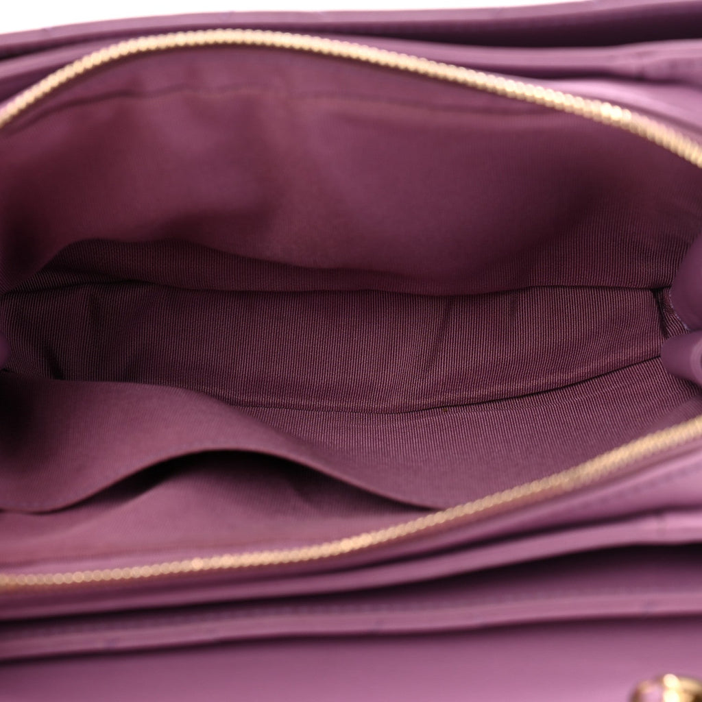 Lambskin Sleek And Chic Flap Purple