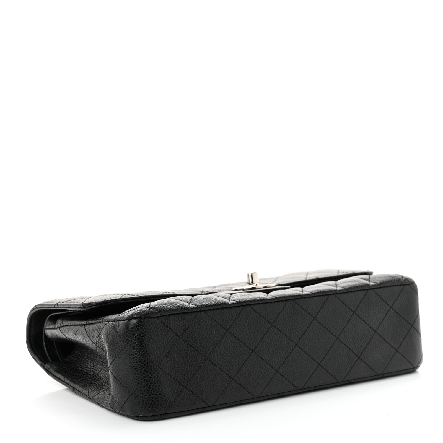 Caviar Quilted Medium Double Flap Black