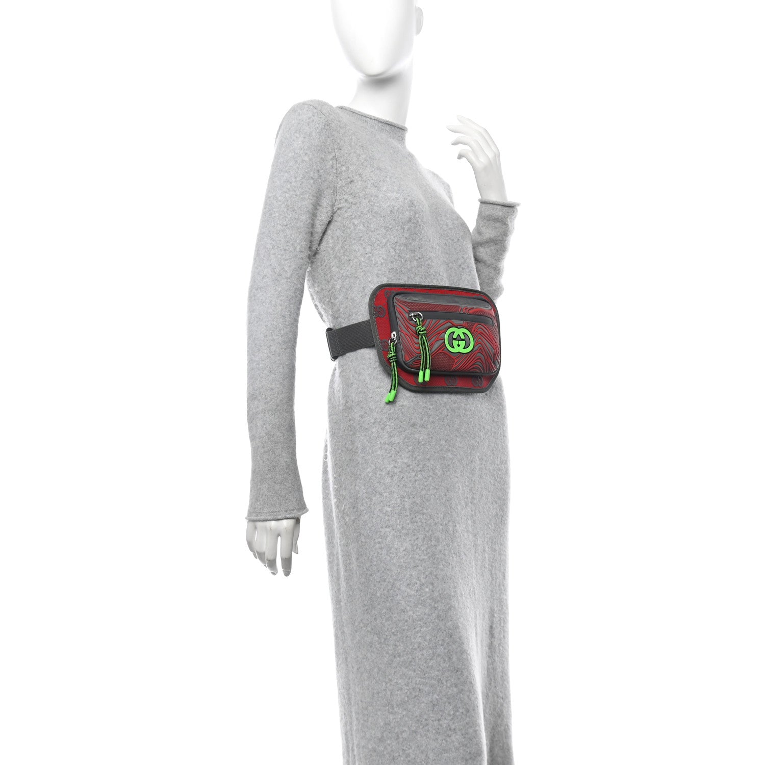 Jersey GG Monogram All Over Sporty Belt Bag Green Grey Multicolor