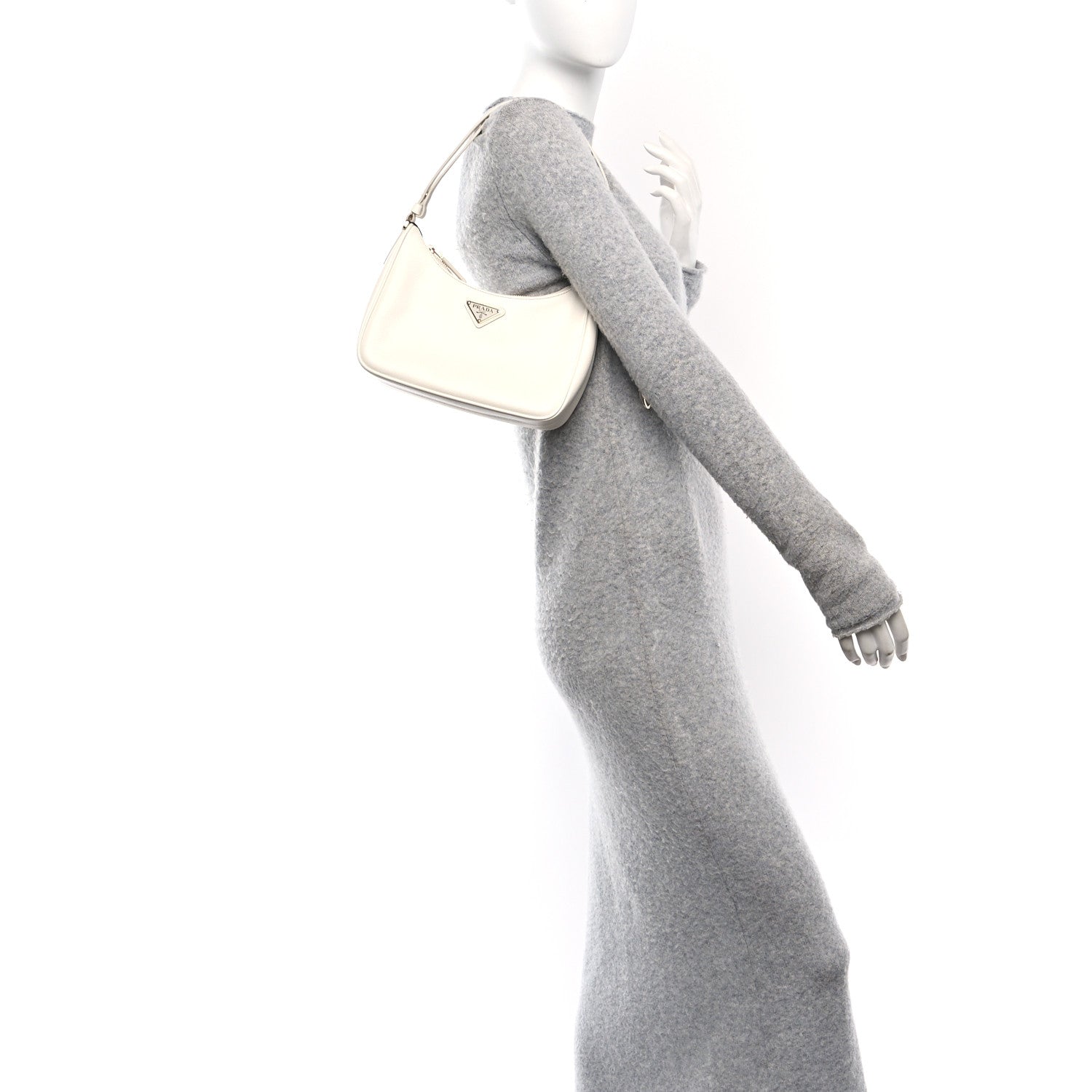 Saffiano Lux Mini Re-Edition Shoulder Bag White