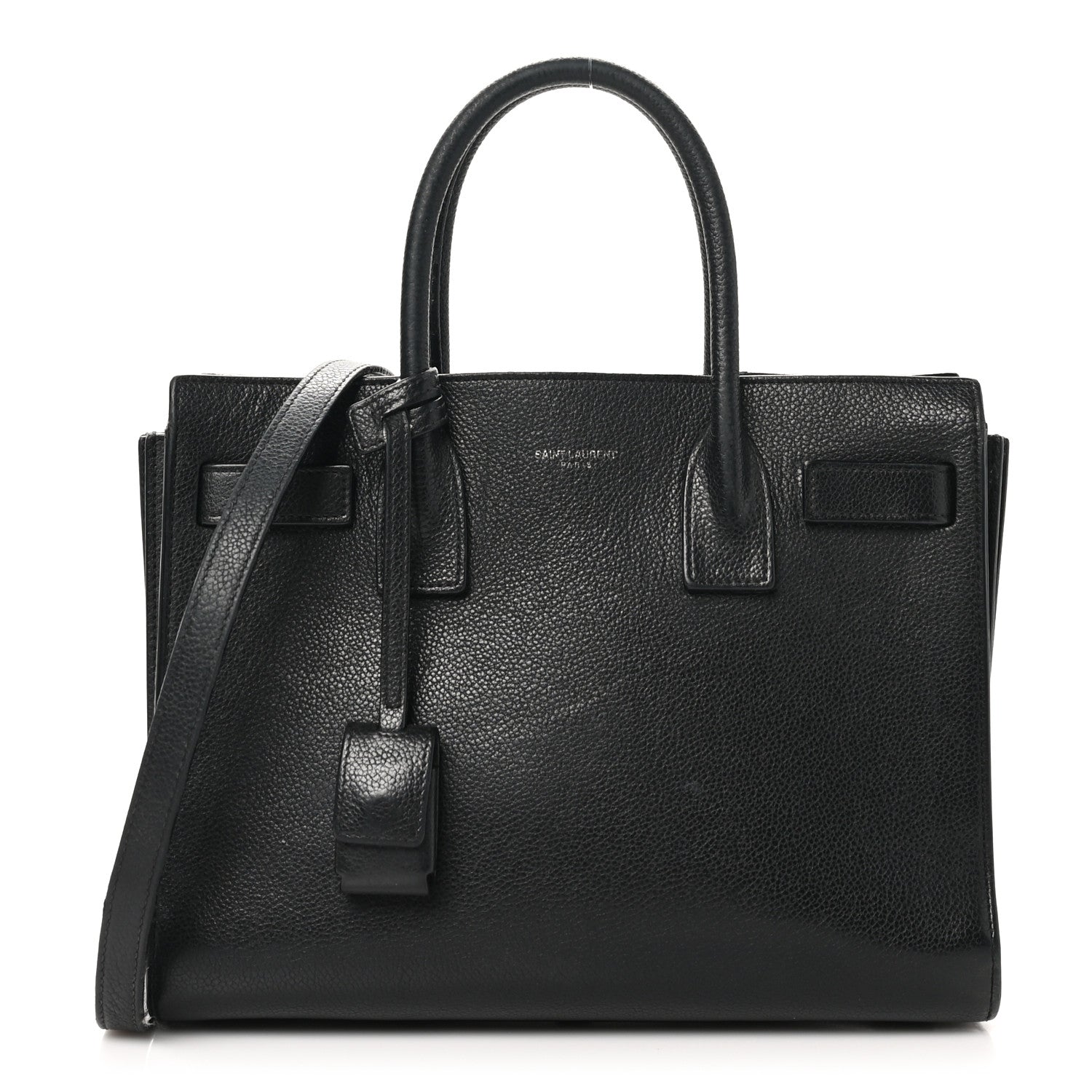 Grained Calfskin Baby Sac De Jour Black