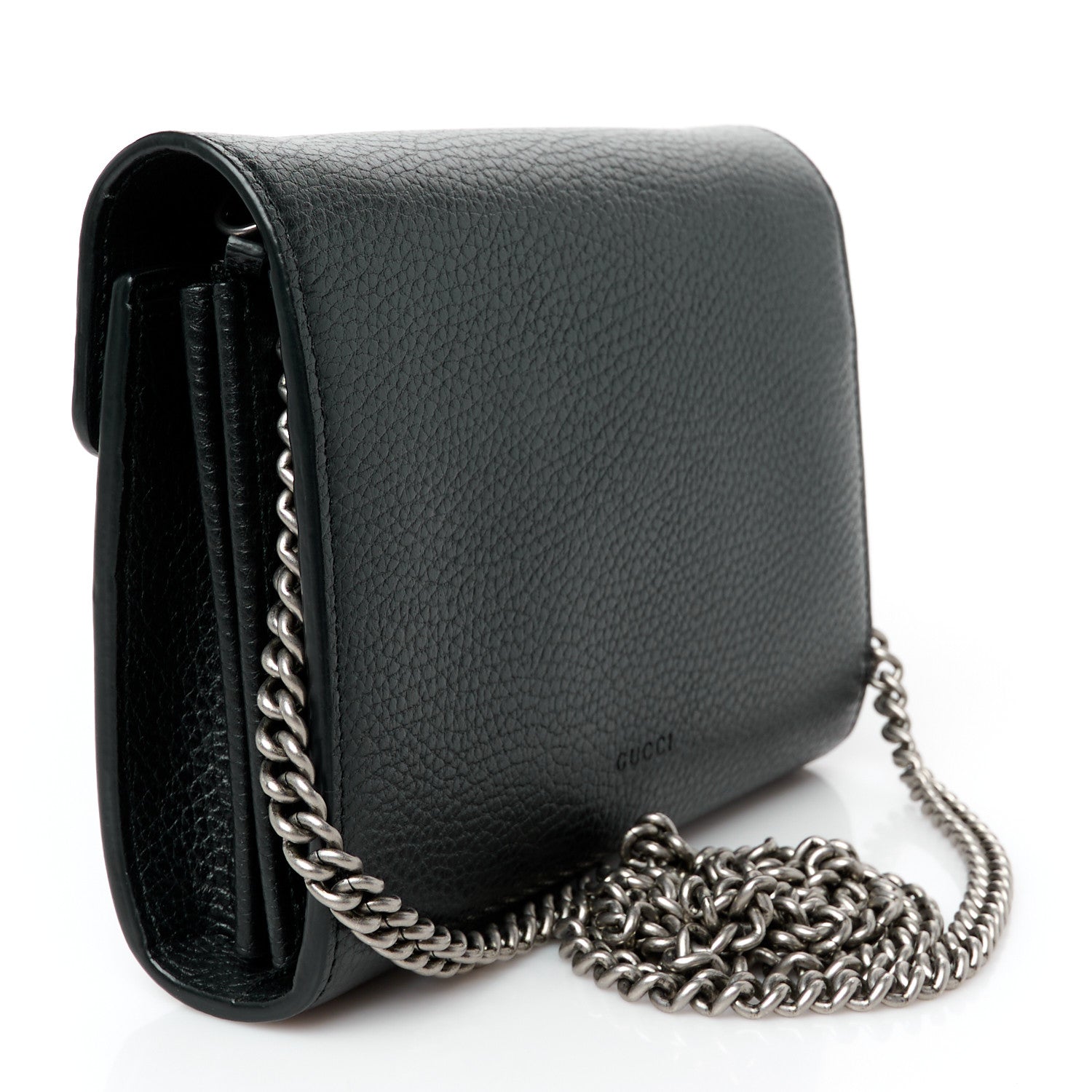 Calfskin Mini Dionysus Chain Wallet Black