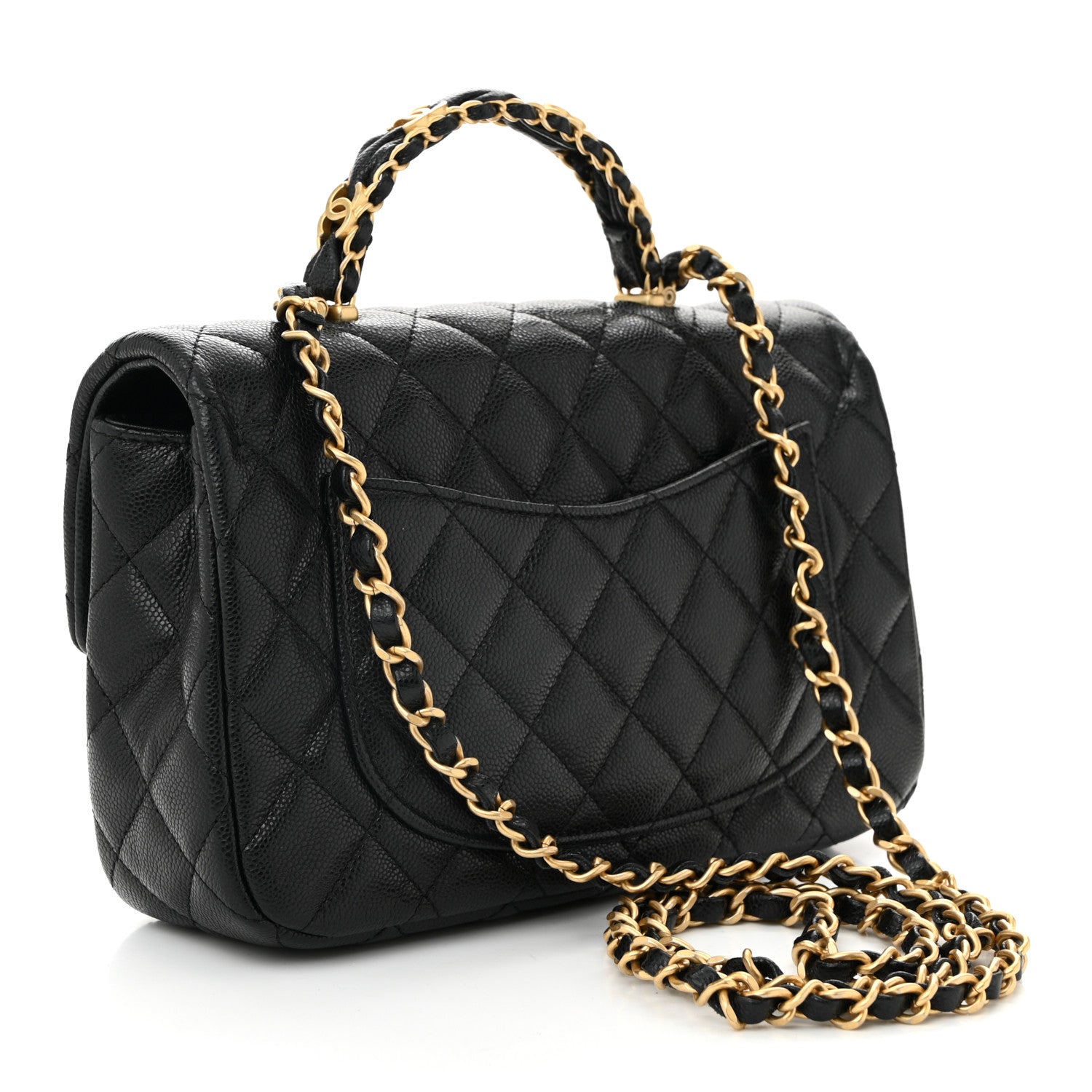 Caviar Quilted Small Handy CC Flap Black
