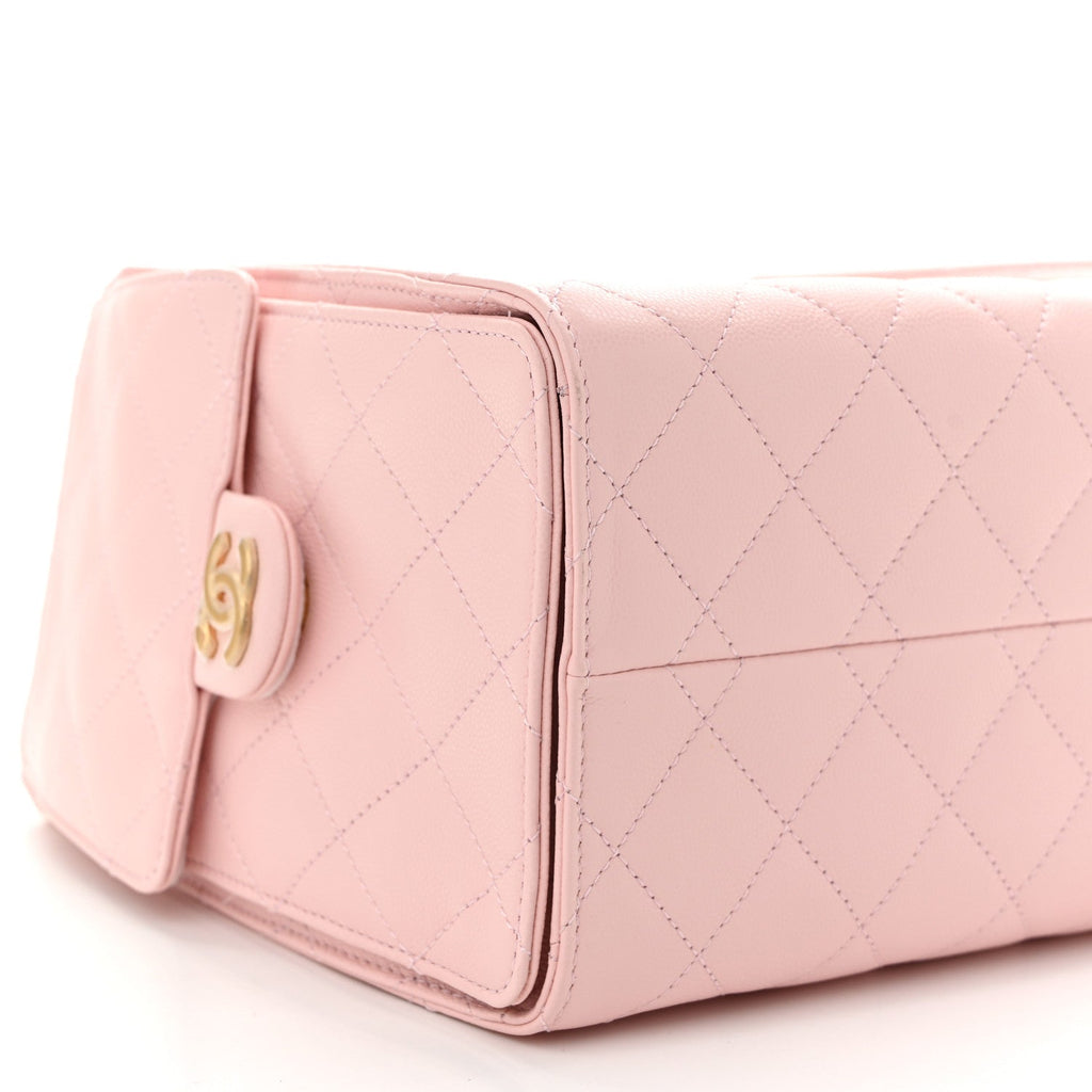 Caviar Quilted Small Chanel 25 Handbag Light Pink