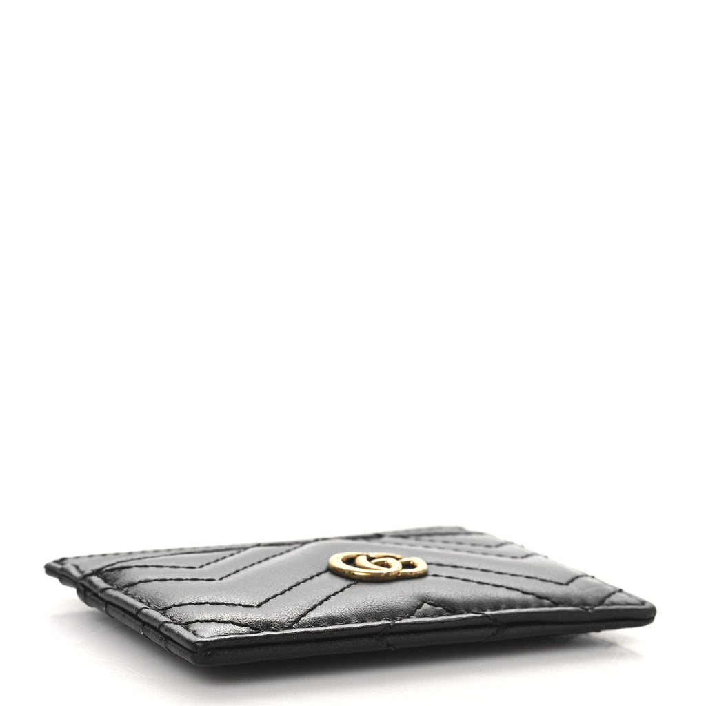 Calfskin Matelasse GG Marmont  Holder Black