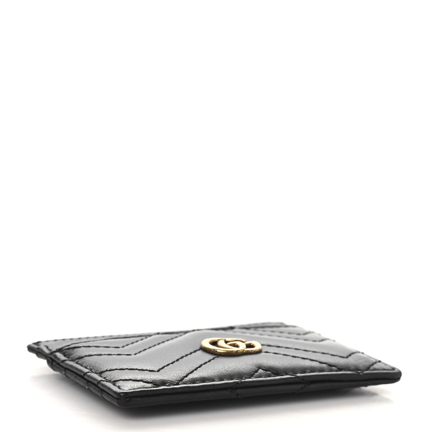 Calfskin Matelasse GG Marmont  Holder Black