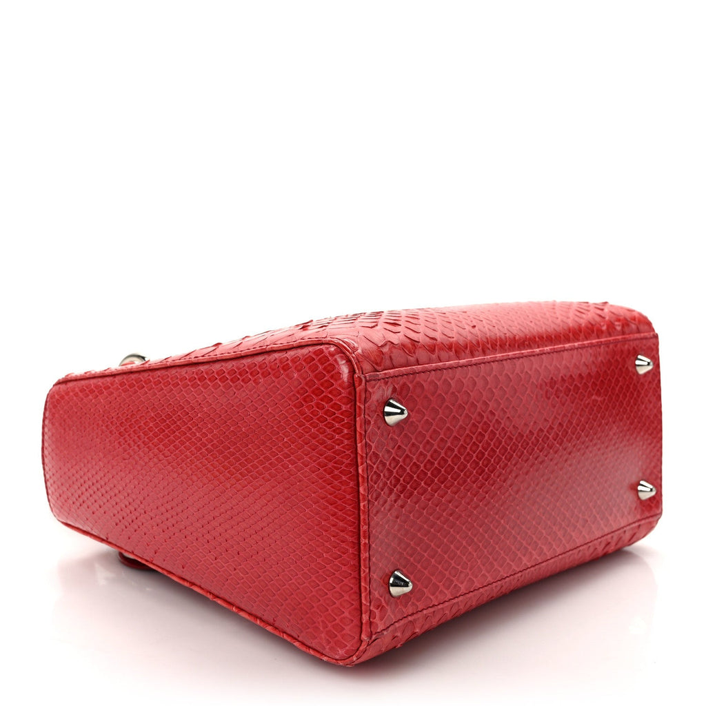 Snakeskin Medium Lady Dior Red