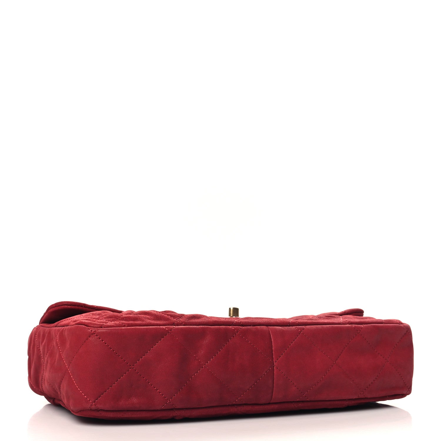 Iridescent Calfskin Large Chic Quilt Flap Red