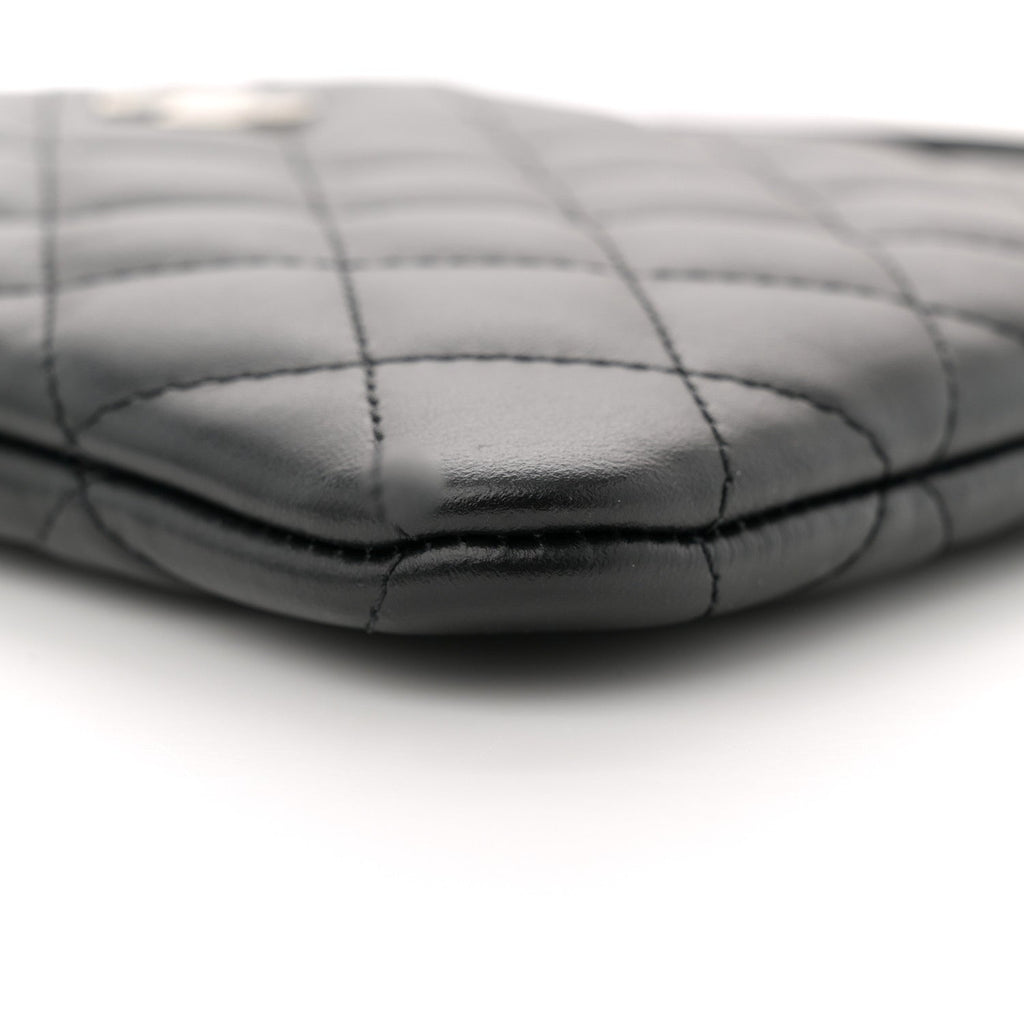 Lambskin Quilted Crossbody Bag Black