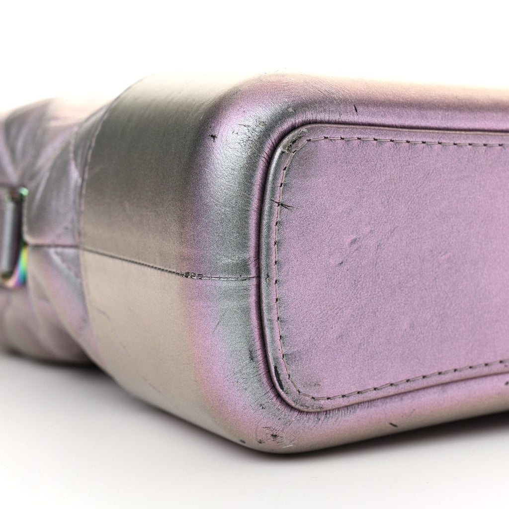 Iridescent Lambskin Calfskin Quilted Medium Gabrielle Hobo Light Purple