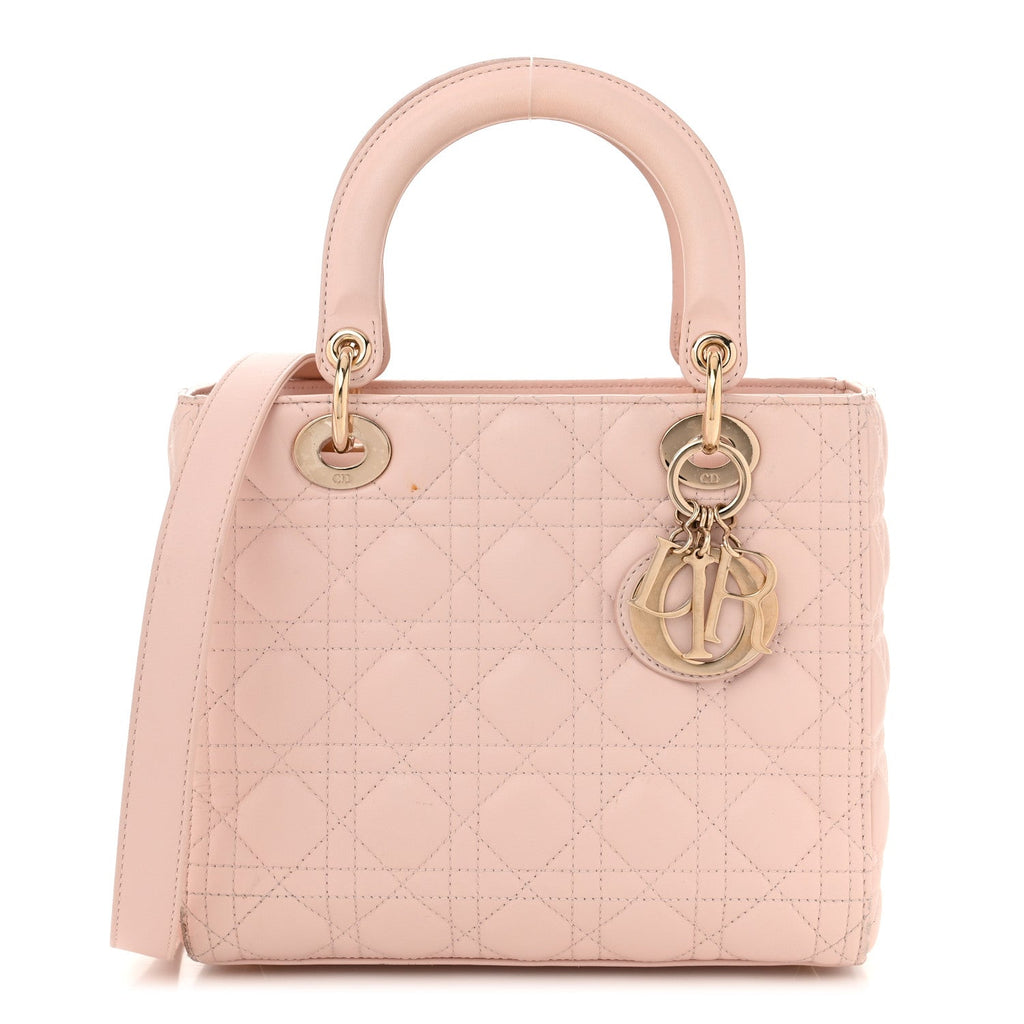 Lambskin Cannage Medium Lady Dior Light Pink