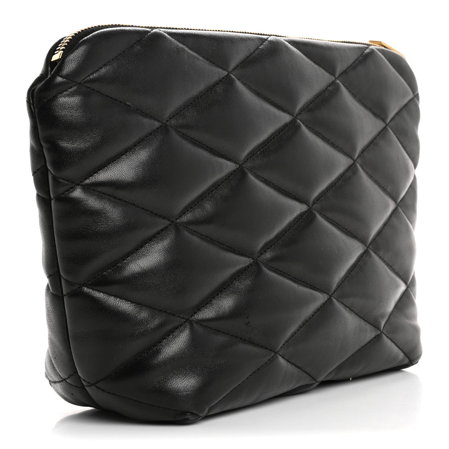 Lambskin Monogram Medium Sade Puffer Pouch Black