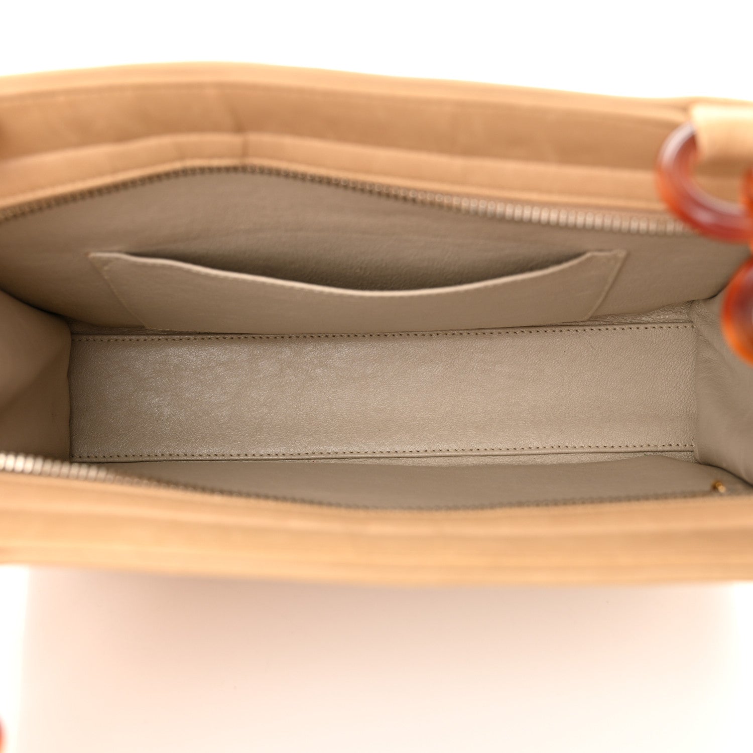 Lambskin Quilted Diamond CC Bekko Chain Shoulder Bag Beige