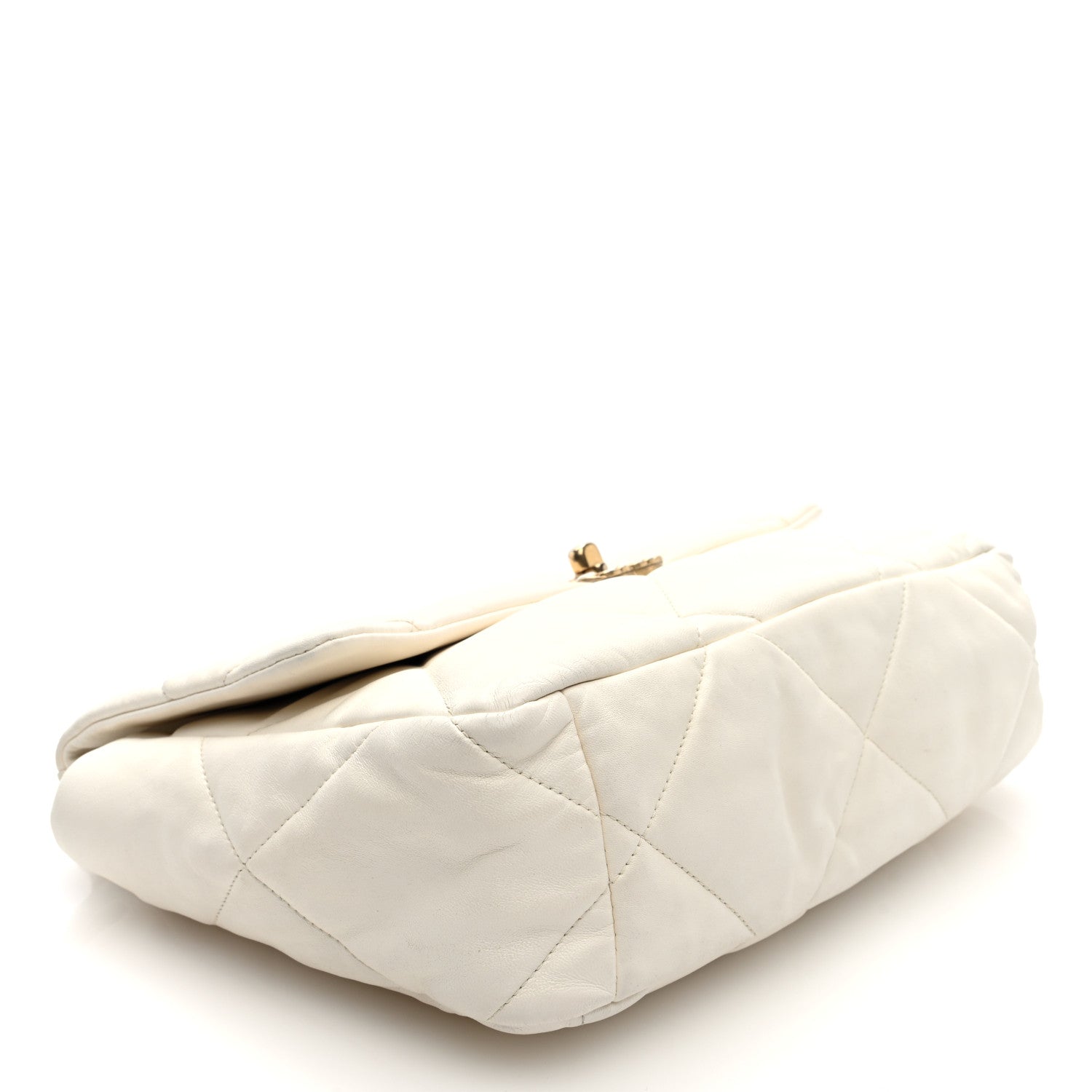 Lambskin Quilted Large Chanel 19 Flap White