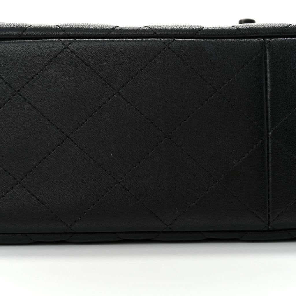 Lambskin Quilted Jumbo Double Flap So Black