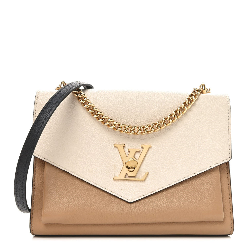 Soft Calfskin Mylockme Chain Bag BB Arizona Quartz Caramel