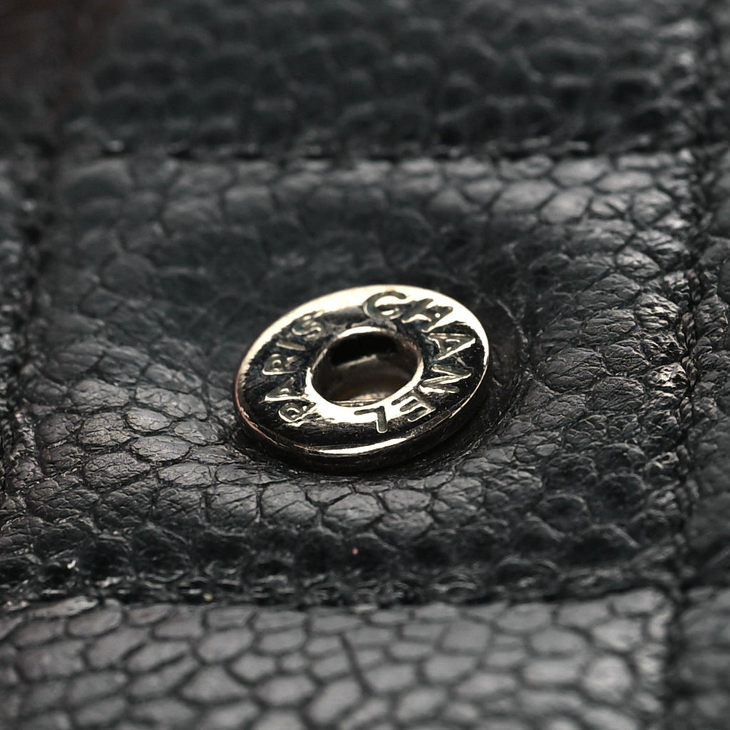 Caviar Quilted Wallet on Chain WOC Black