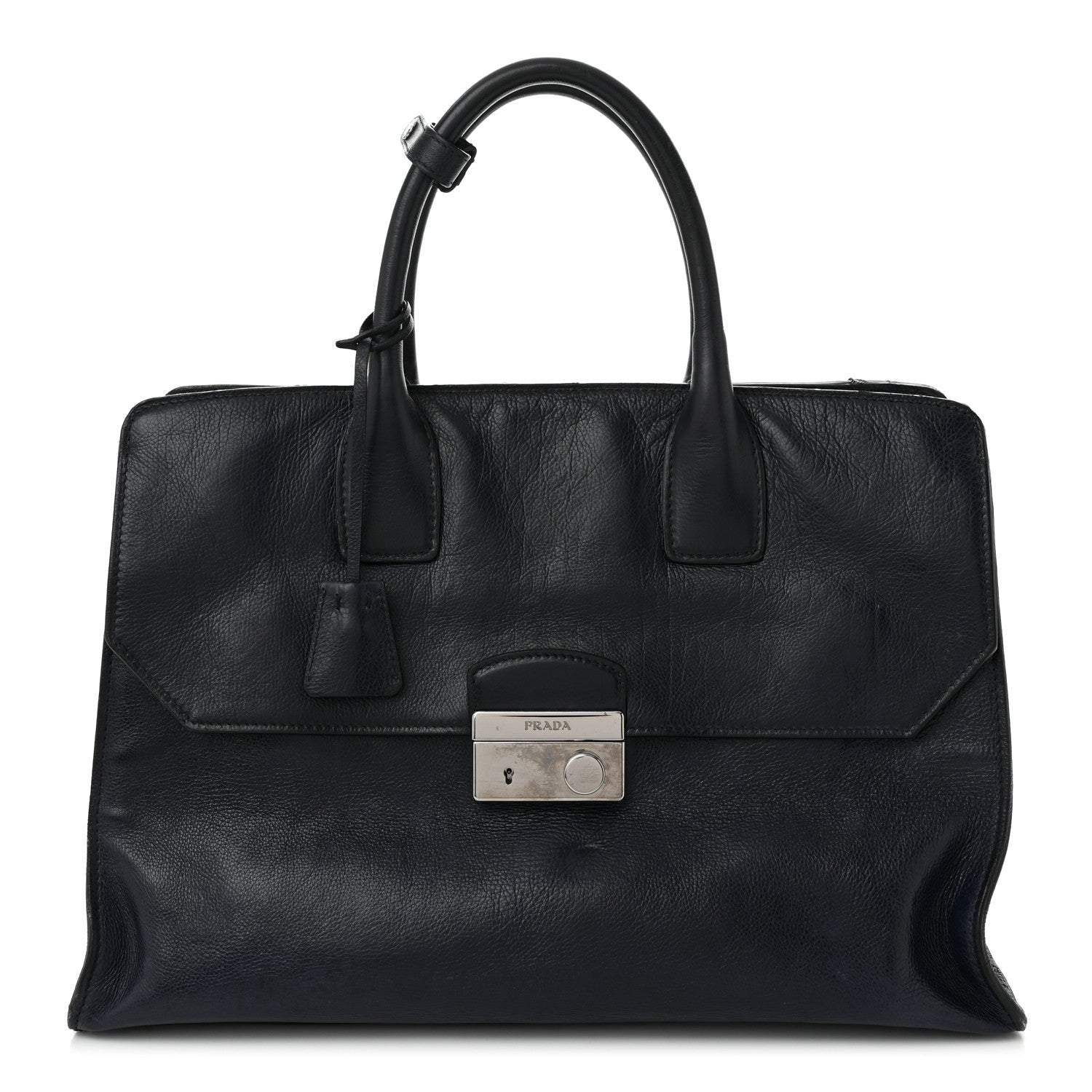 Glace Calfskin Sound Tote Bag Blue