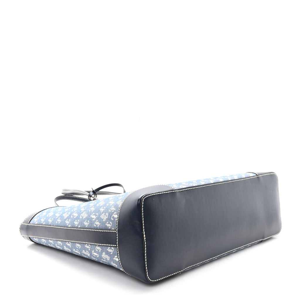 Denim Calfskin JC Monogram Nine2Five East West Tote Denim