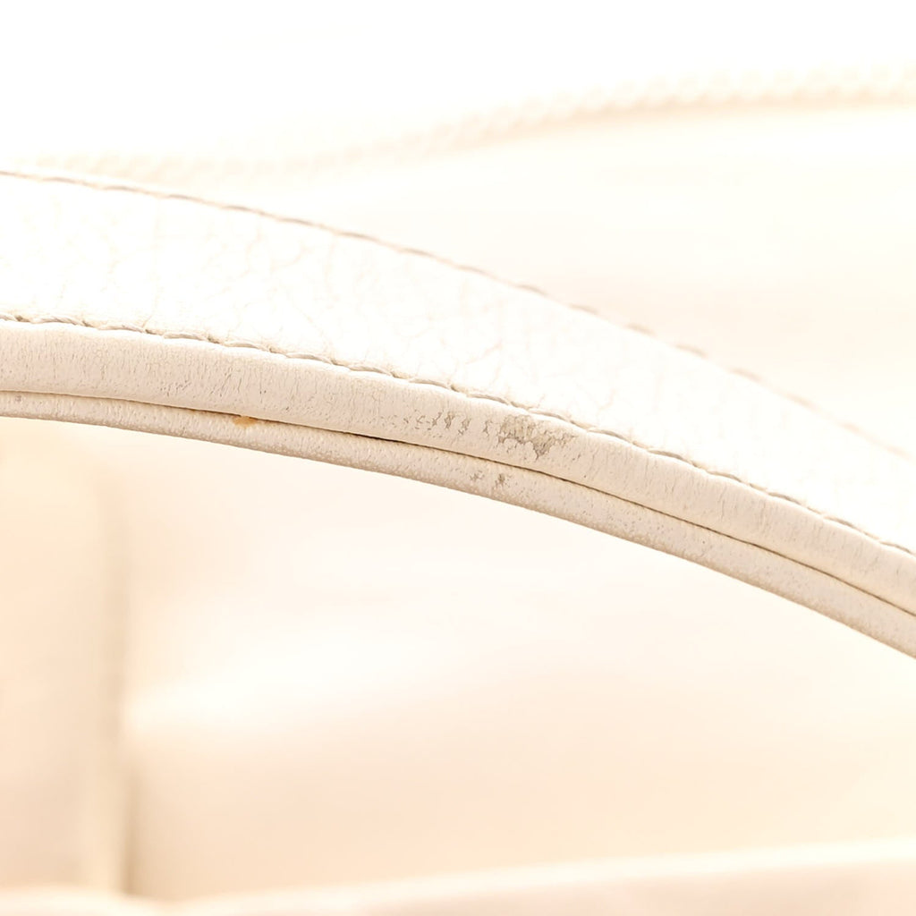 Calfskin Large Expandable Paris London Flap Bag White