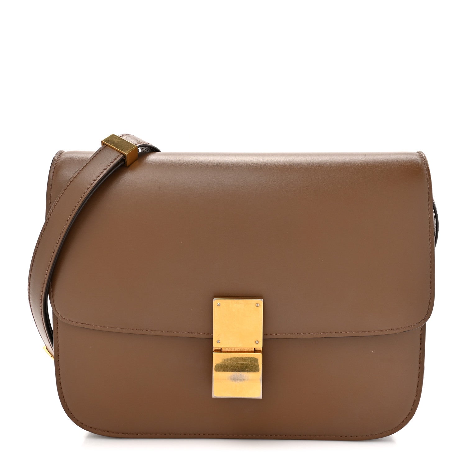 Smooth Calfskin Medium Classic Box Flap Bag Light Camel