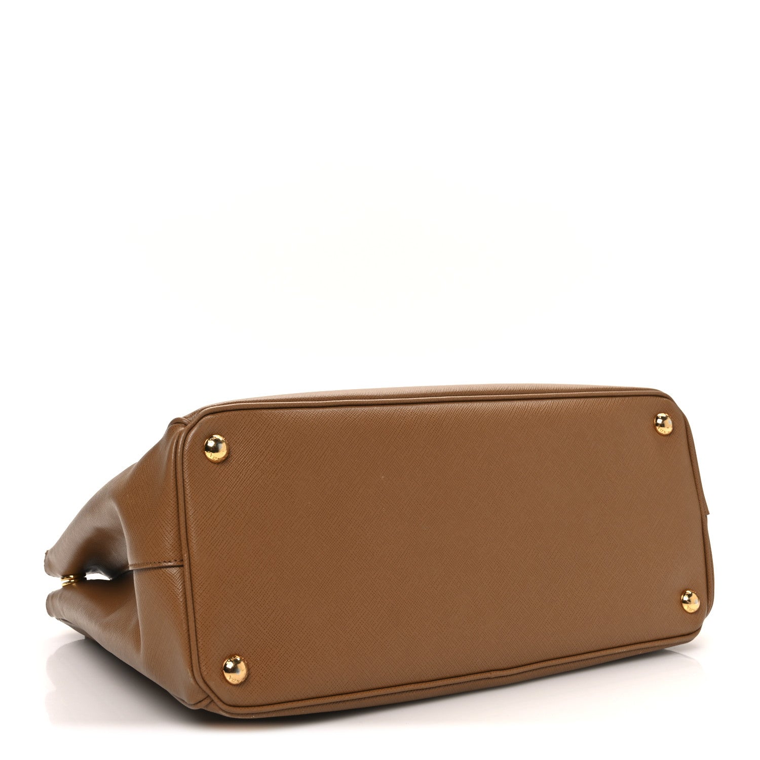Saffiano Lux Medium Double Zip Tote Caramel