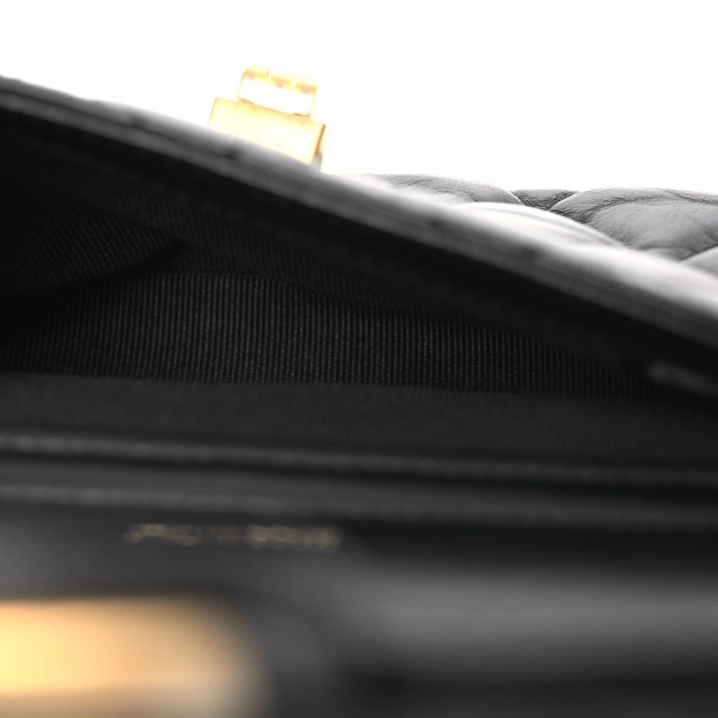 Aged Calfskin Quilted Reissue 2.55 Phone Holder With Chain Black