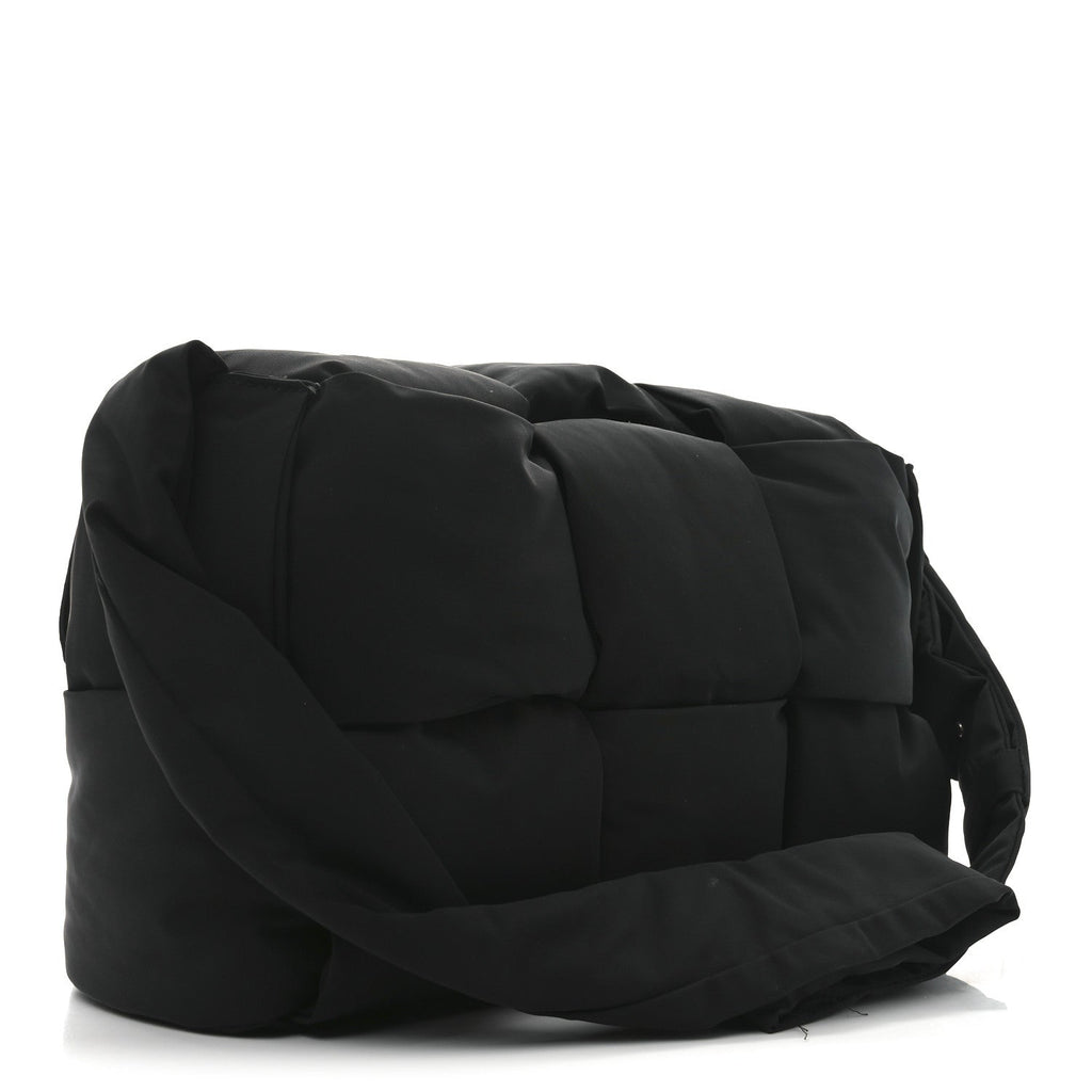Nylon Intrecciato Padded Tech Maxi Cassette Bag Black