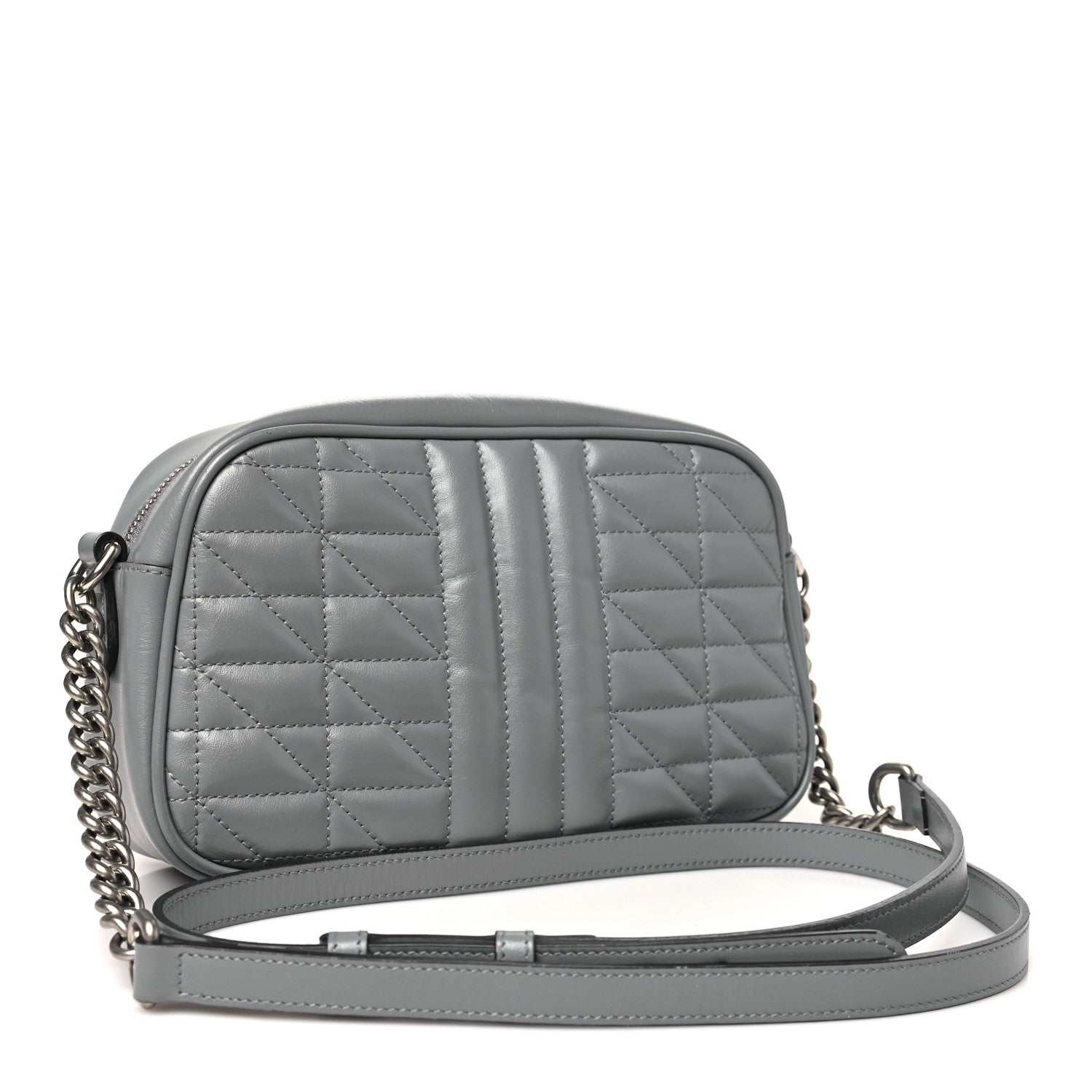 Calfskin Matelasse Aria Small GG Marmont Chain Shoulder Bag Deep Grey