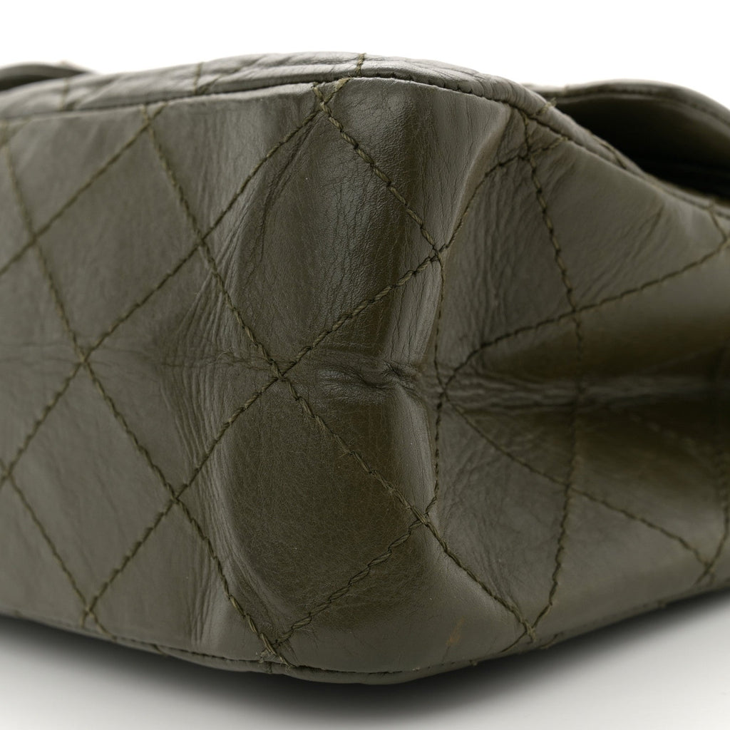 Aged Calfskin Quilted 2.55 Reissue 227 Flap Dark Green