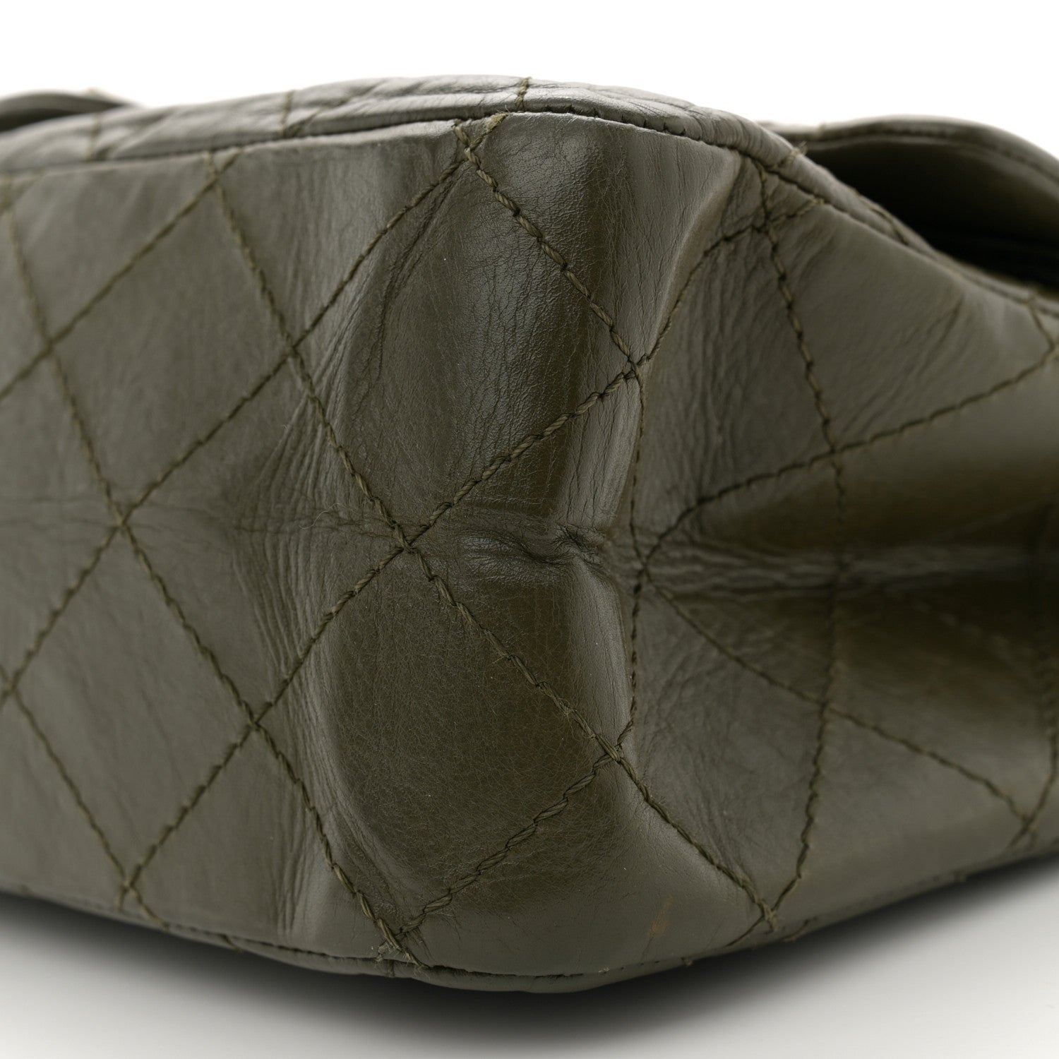 Aged Calfskin Quilted 2.55 Reissue 227 Flap Dark Green