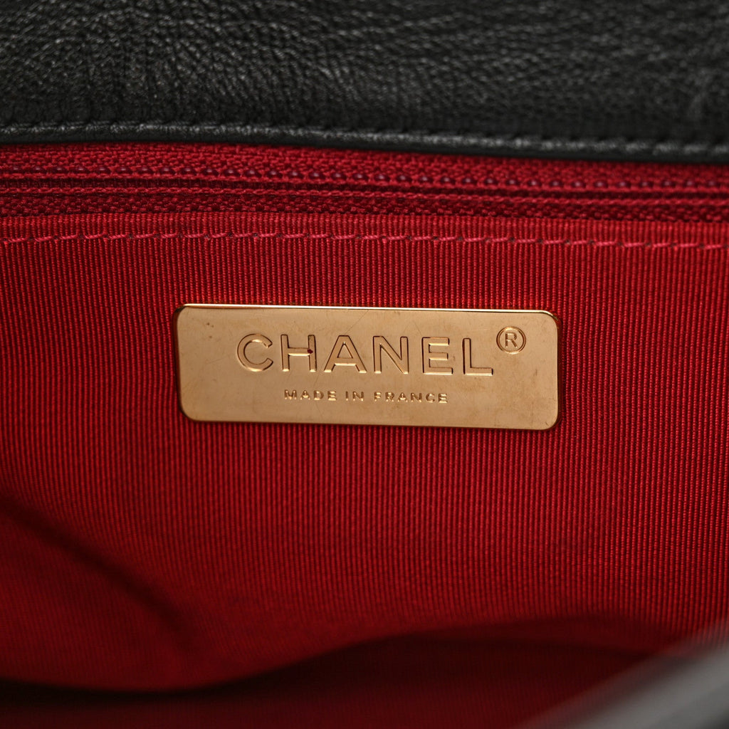 Goatskin Quilted Large Chanel 19 Flap Black