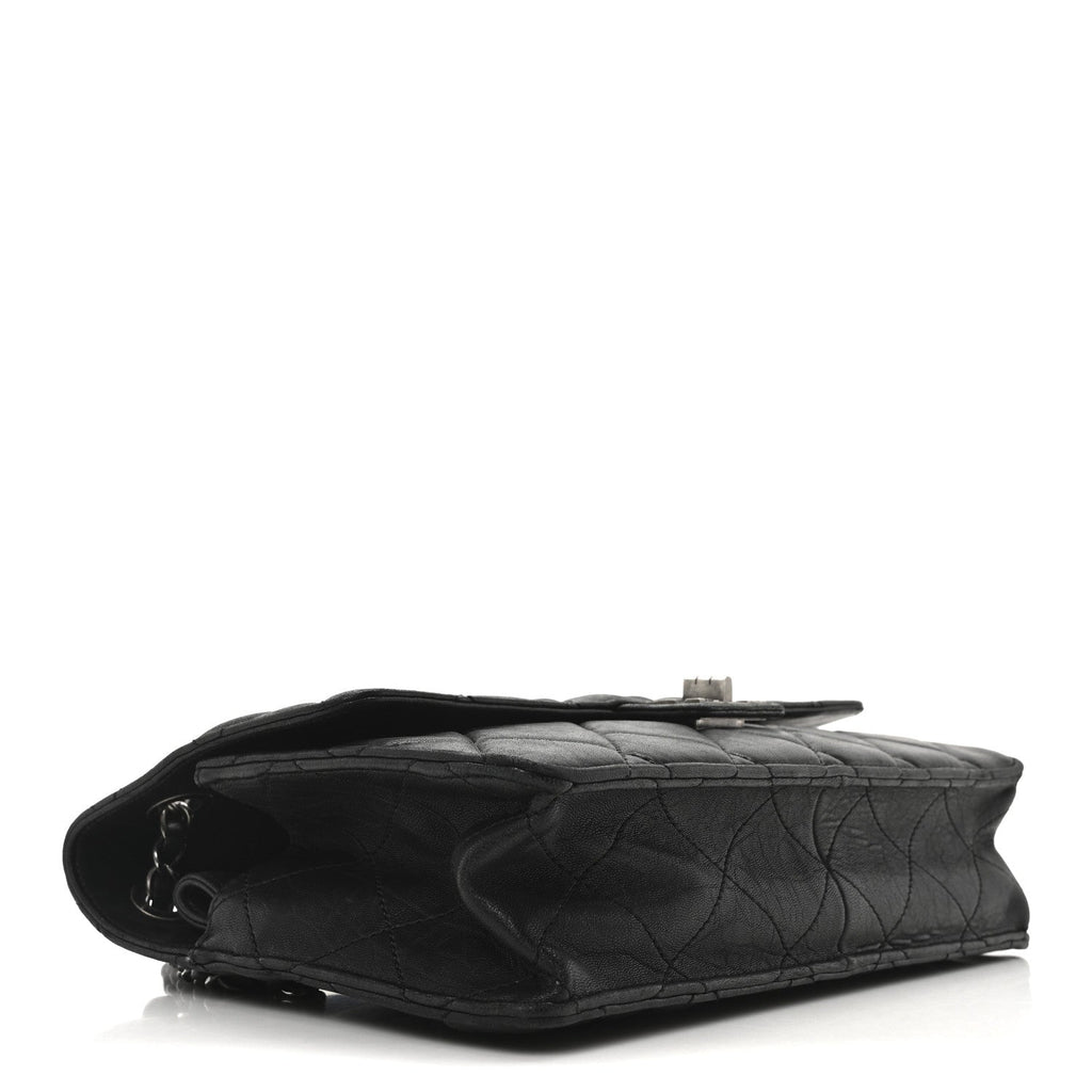 Washed Lambskin Jumbo Take Away Flap Black