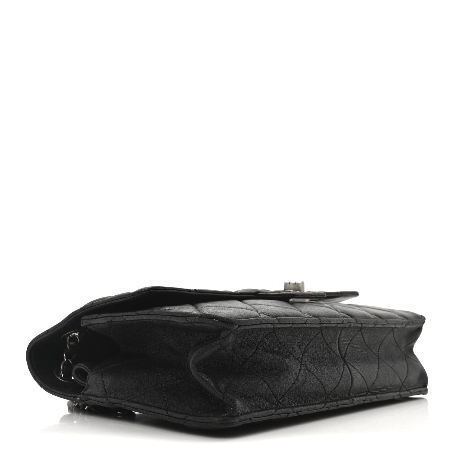 Washed Lambskin Jumbo Take Away Flap Black