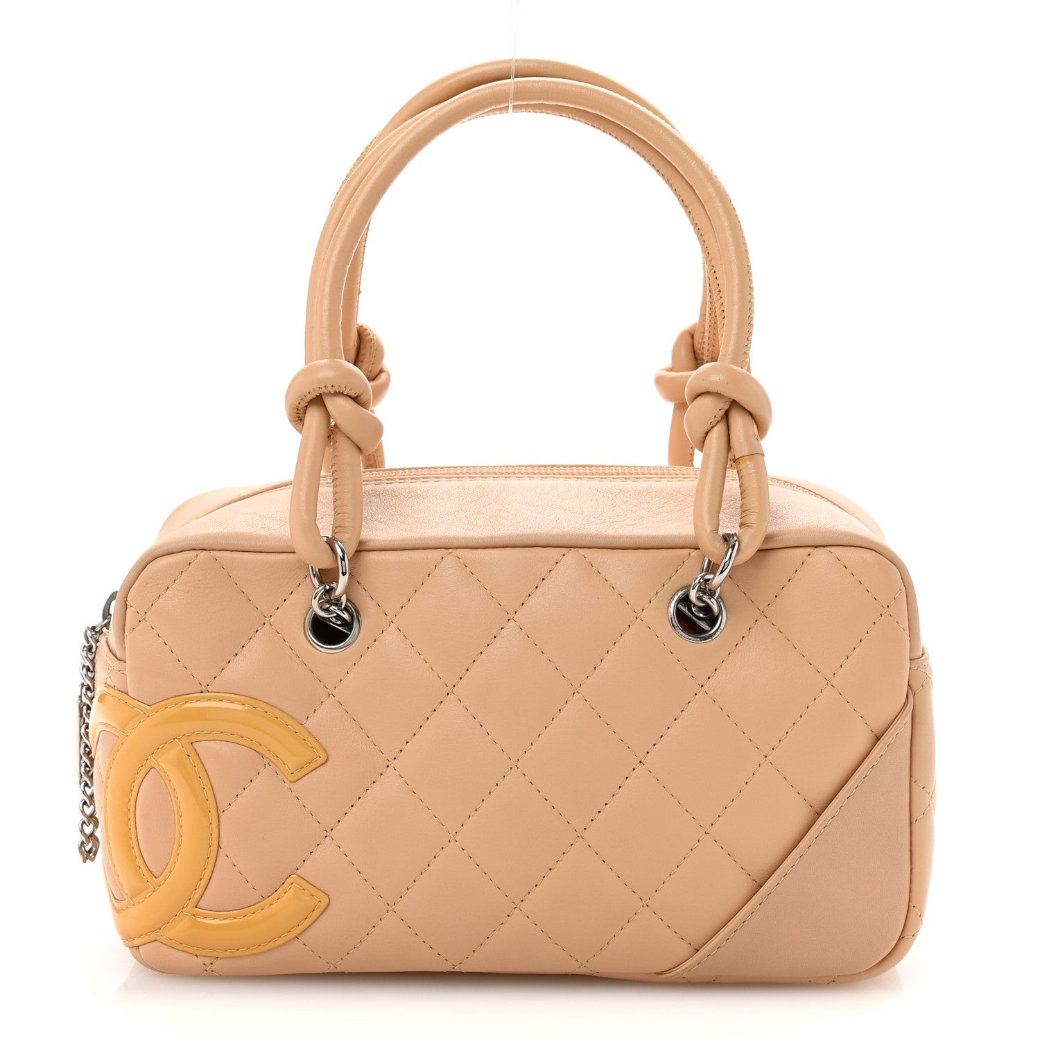 Calfskin Quilted Small Cambon Bowler Beige