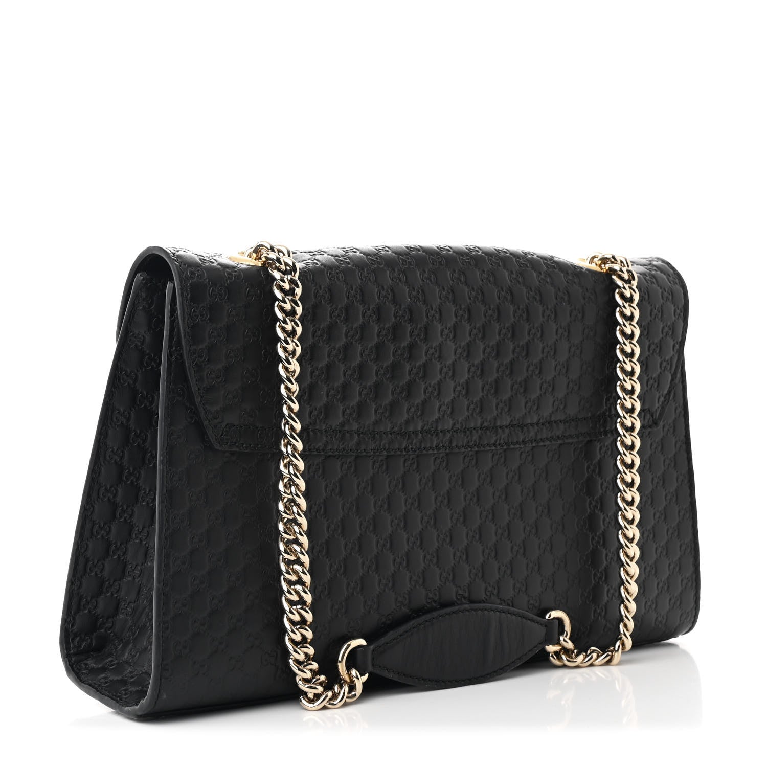 Microguccissima Medium Emily Chain Shoulder Bag Black