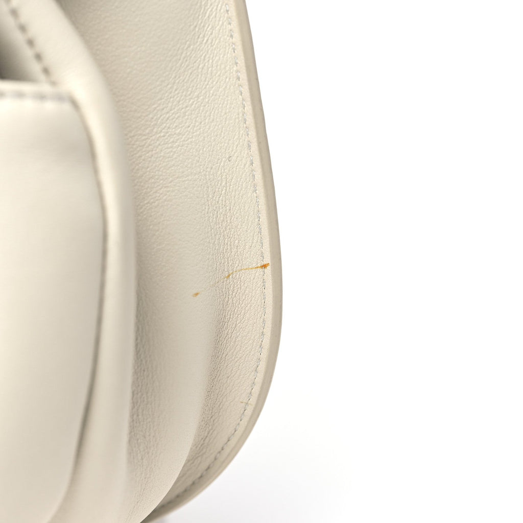 Calfskin Coco Eyelets Small Flap Bag Ivory