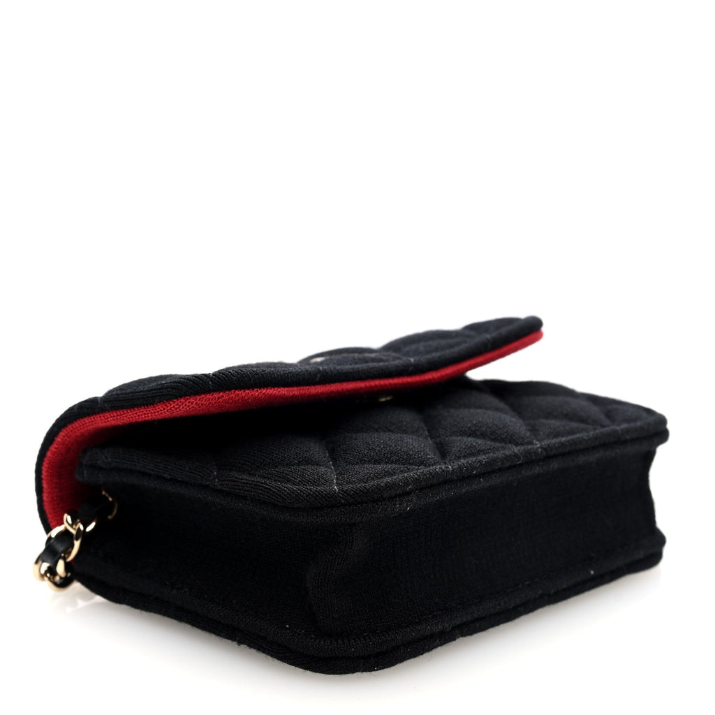 Jersey Quilted Micro Mini Flap Black