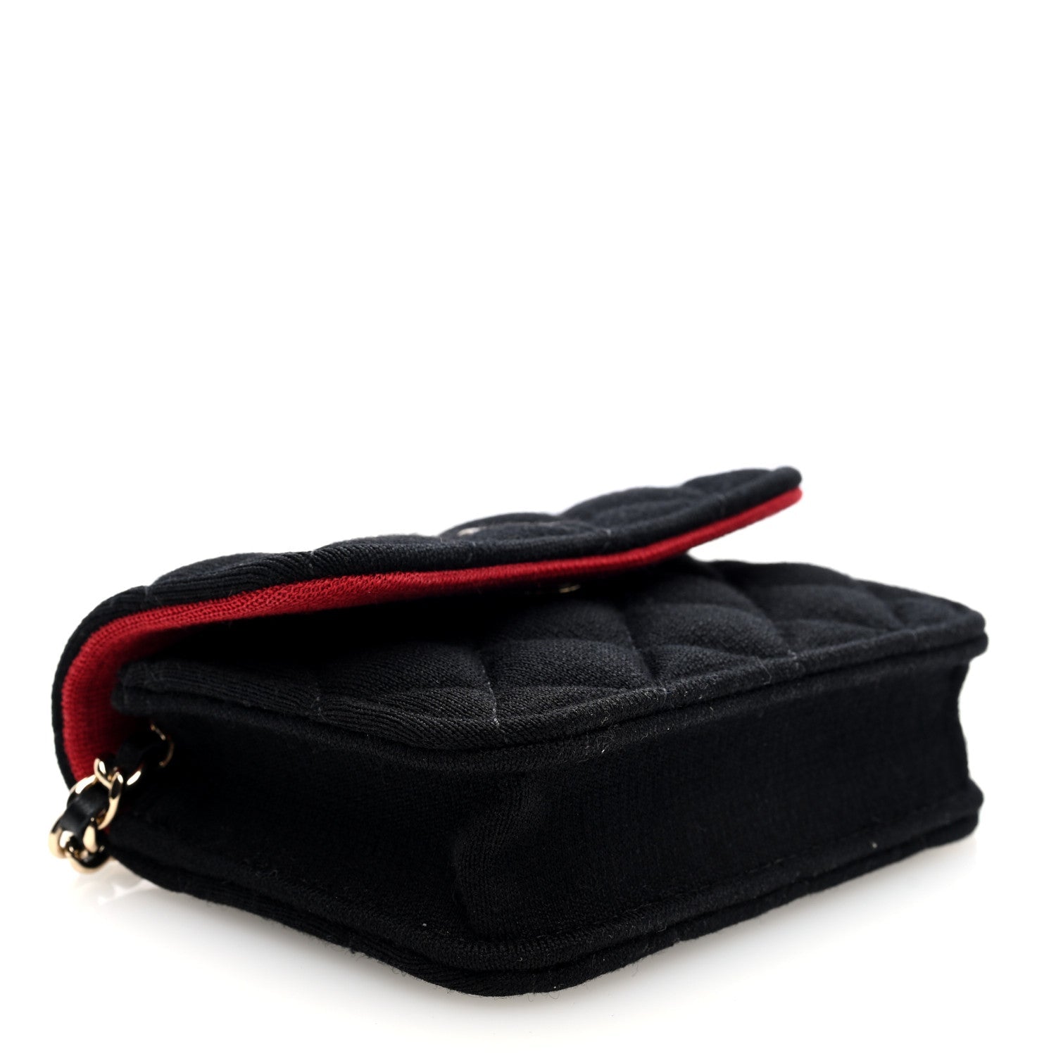 Jersey Quilted Micro Mini Flap Black