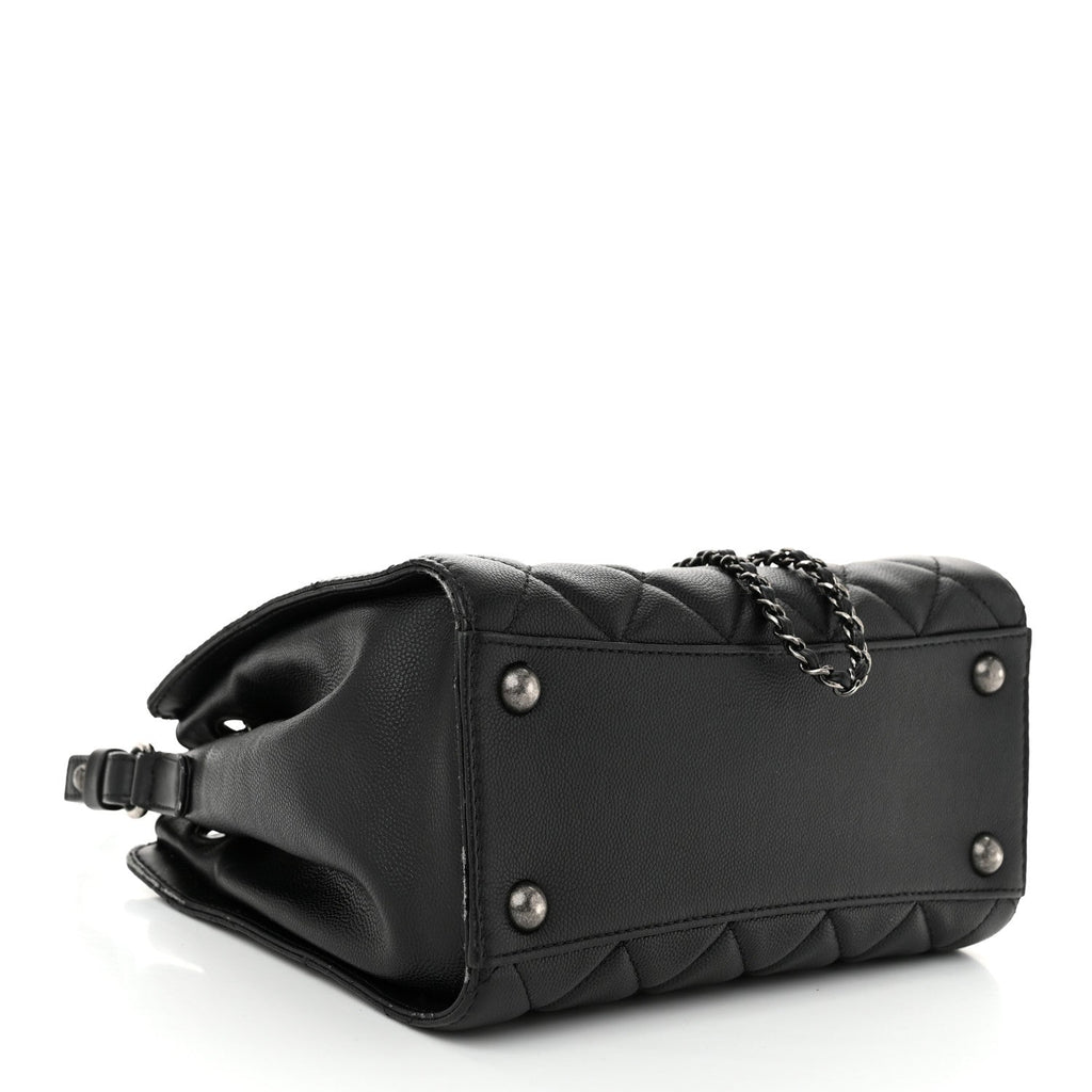 Caviar Quilted Small CC Bucket Bag Black