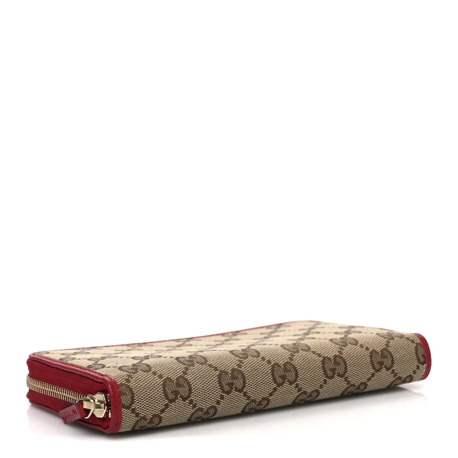Monogram Dollar Calfskin Zip Around Wallet Beige Ebony Rosso