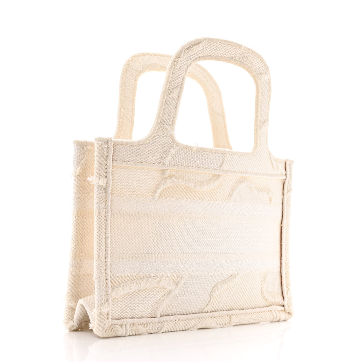 Canvas Embroidered Camouflage Mini Book Tote White