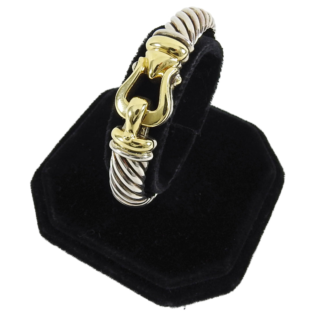 David Yurman Sterling 18k Gold Waverly Buckle Bracelet
