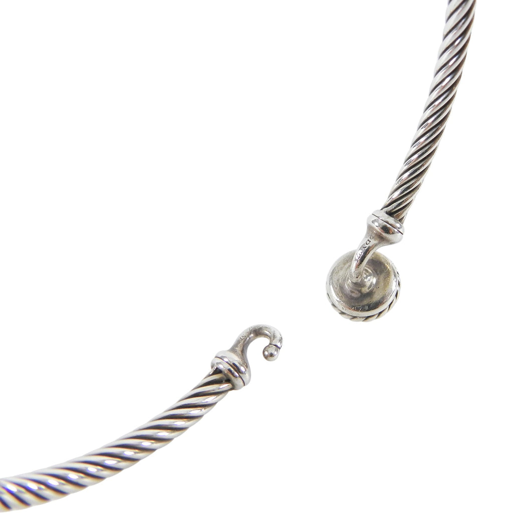 David Yurman 3mm Sterling Cable Bracelet with Black Diamond
