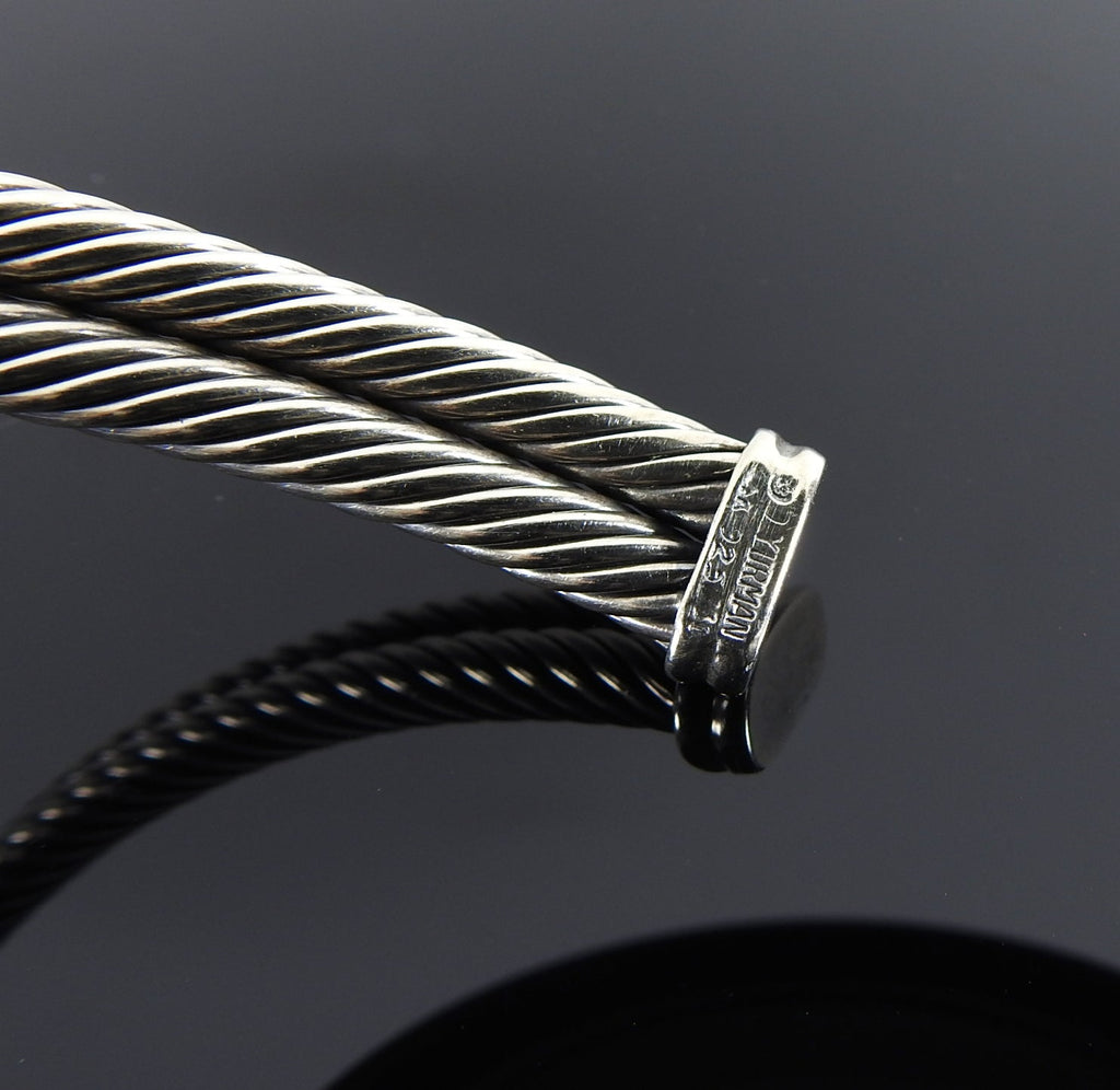 David Yurman Sterling Double Cable 14k Gold X Choker Necklace