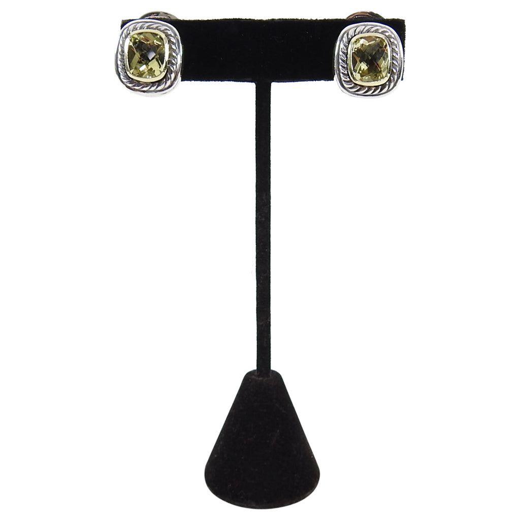 David Yurman Albion 18k Yellow Gold, Peridot, Sterling Earrings